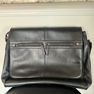 ALDO black leather messenger bag